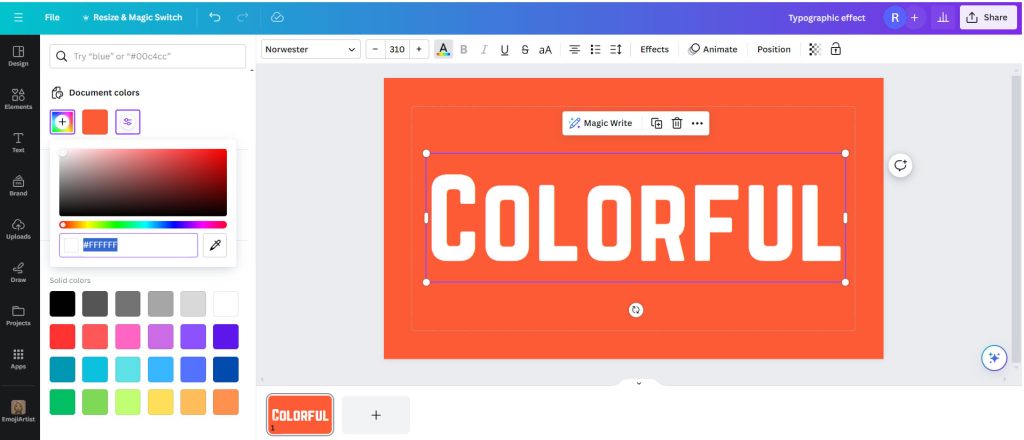 Typographic effect2a