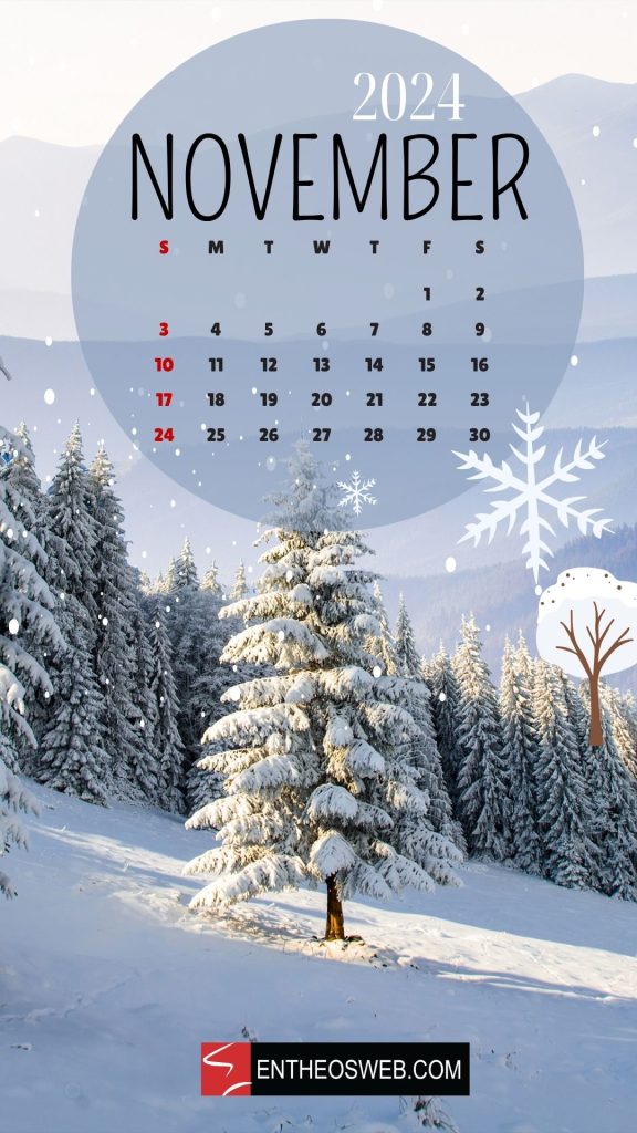 Winter trees by entheosweb 2 | november calendar phone wallpaper | entheosweb November 2024 calendar phone wallpaper