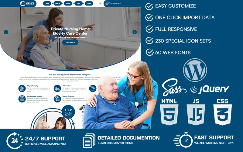 Oldcare   elderly care  nursing home wordpress theme