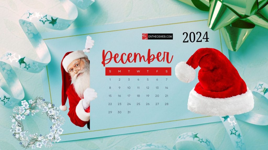 December 2024 calendar desktop wallpaper