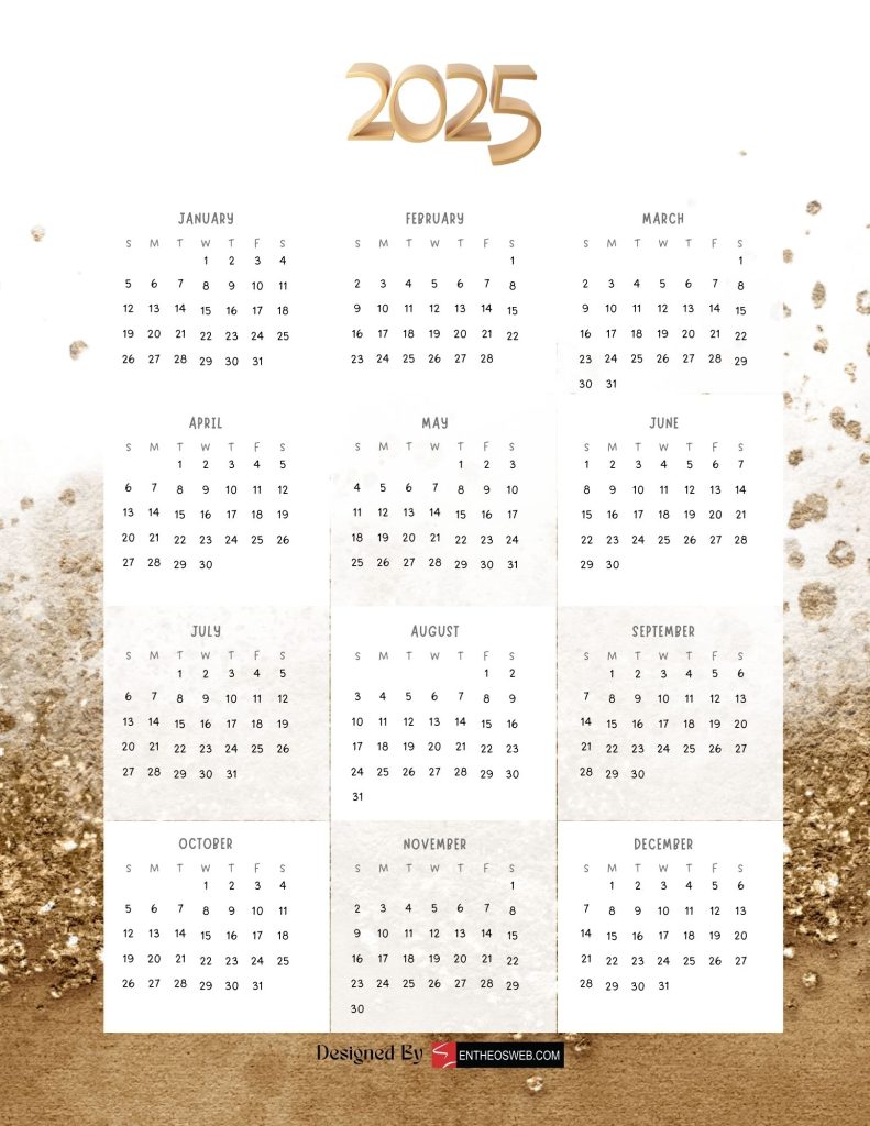 Free 2025 Calendars | EntheosWeb