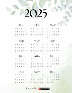 Free 2025 Calendars | EntheosWeb