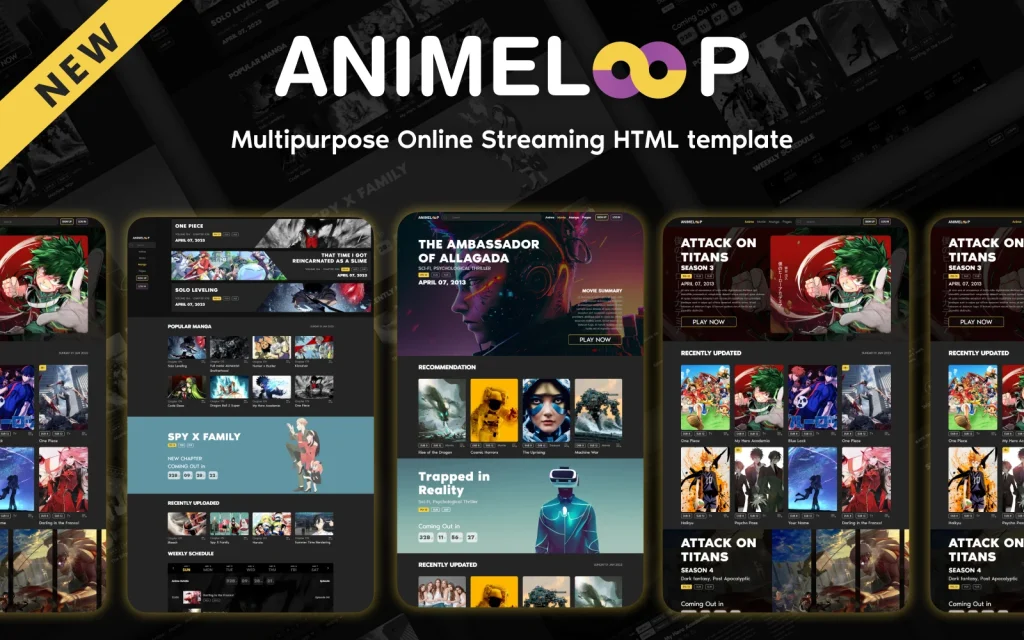 Anime Website Templates | EntheosWeb