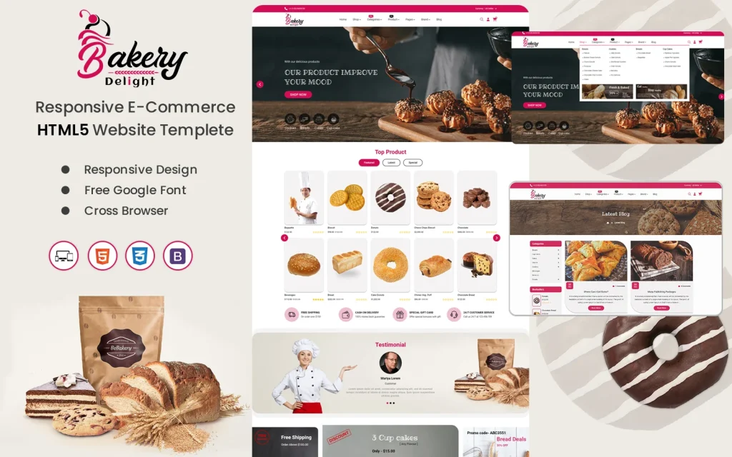 Delicious Food Website Templates | EntheosWeb