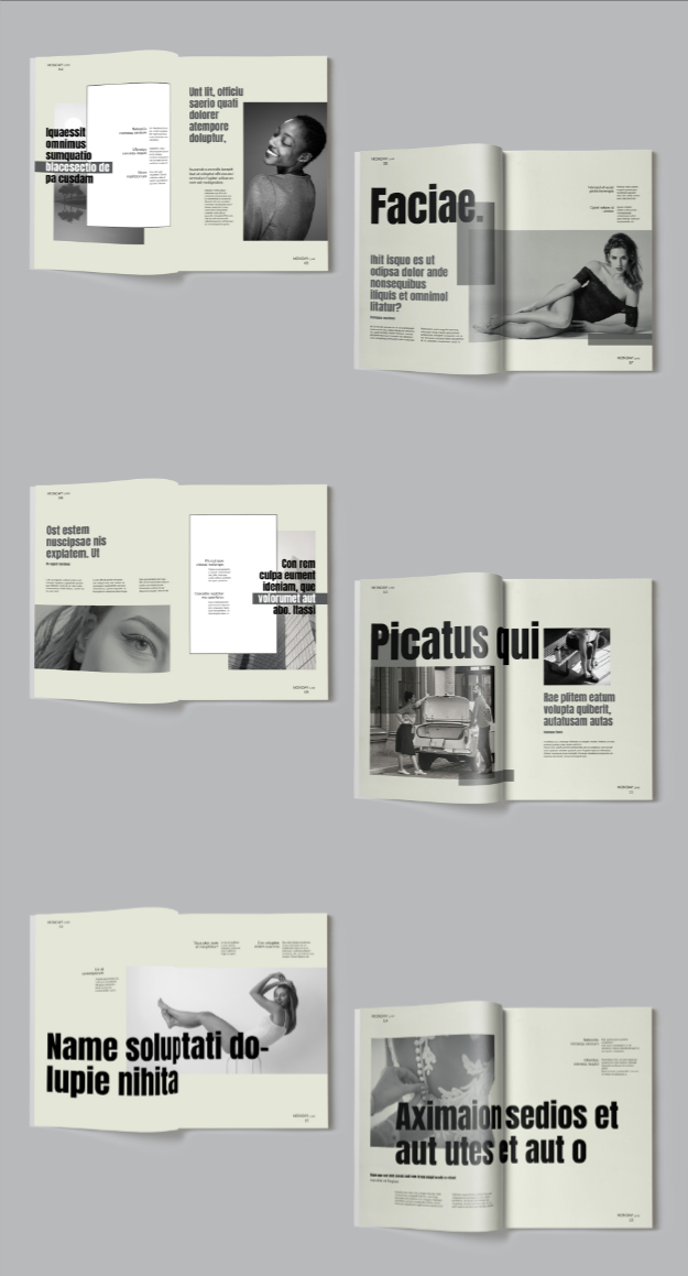 Monday monochrome magazine template