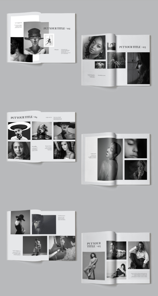 Black and white photo book template