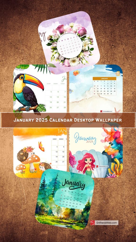 January 2025 calendar pin img by entheosweb 1 | January 2025 Wallpaper for Laptops and Desktops | Entheosweb January 2025 calendar desktop wallpaper