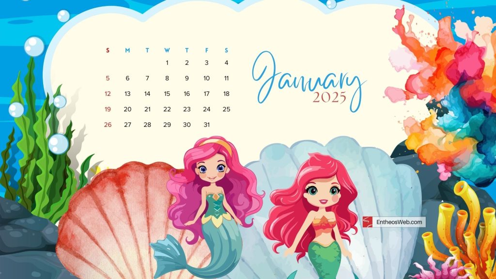January 2025 calendar11 by entheosweb | January 2025 Wallpaper for Laptops and Desktops | Entheosweb January 2025 calendar desktop wallpaper