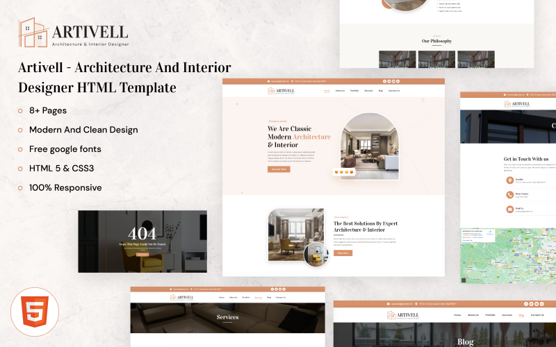 Template 394833   architecture and interior designer html template