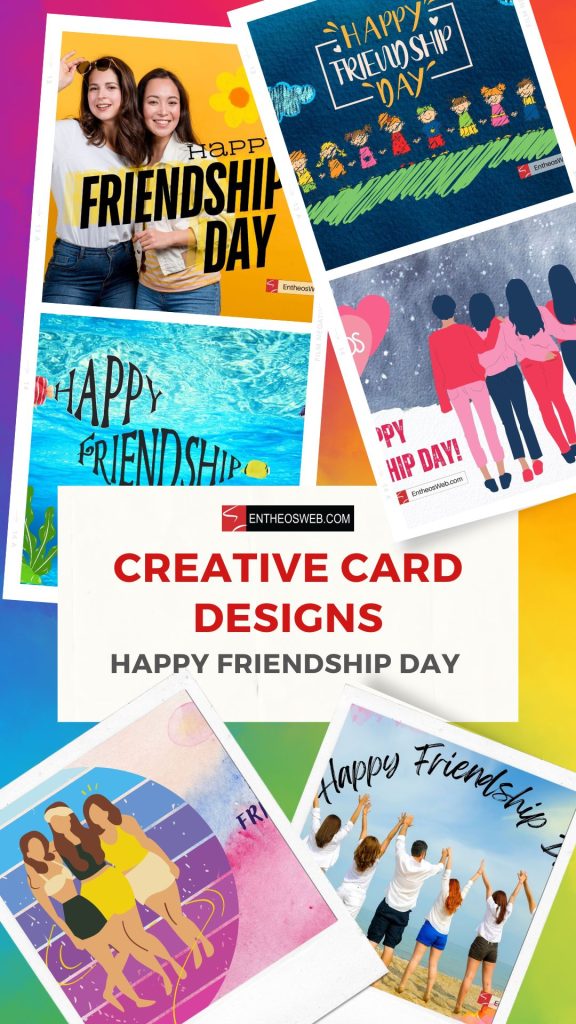 Creative card designs happy friendship day pin img