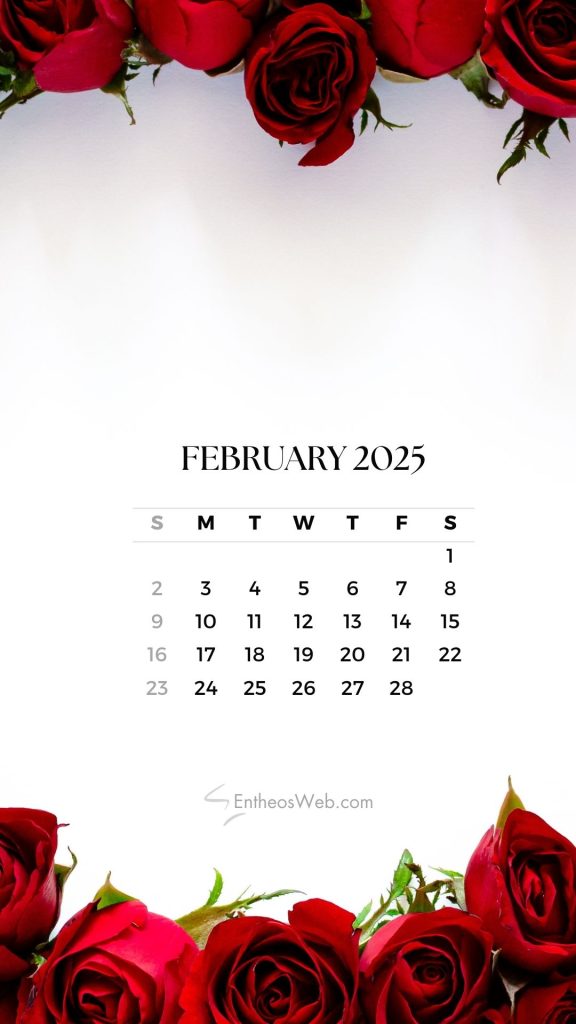February 2025 phone wallpaper   red roses