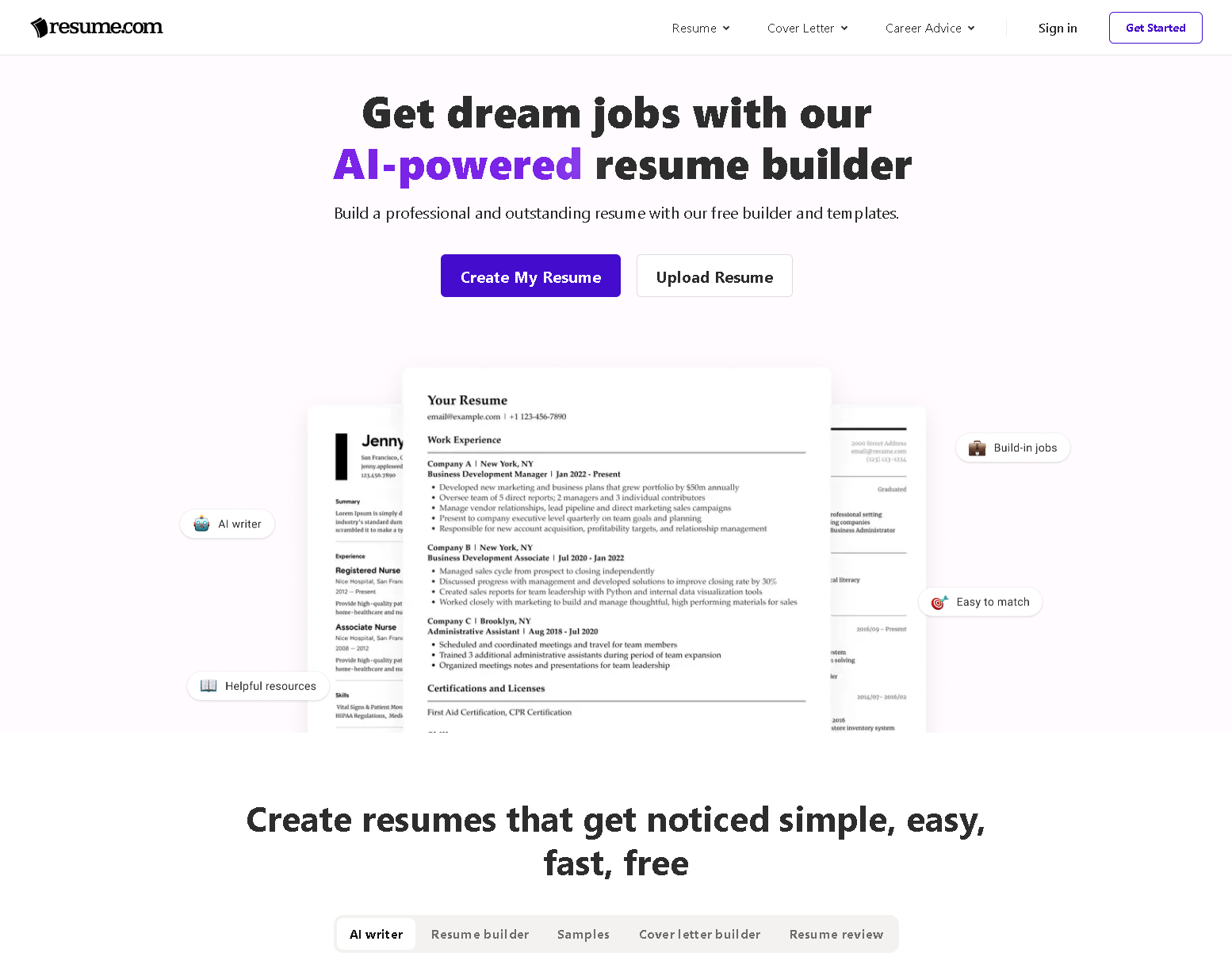 Image 94 | Free Resume Builders | Entheosweb Resume Com