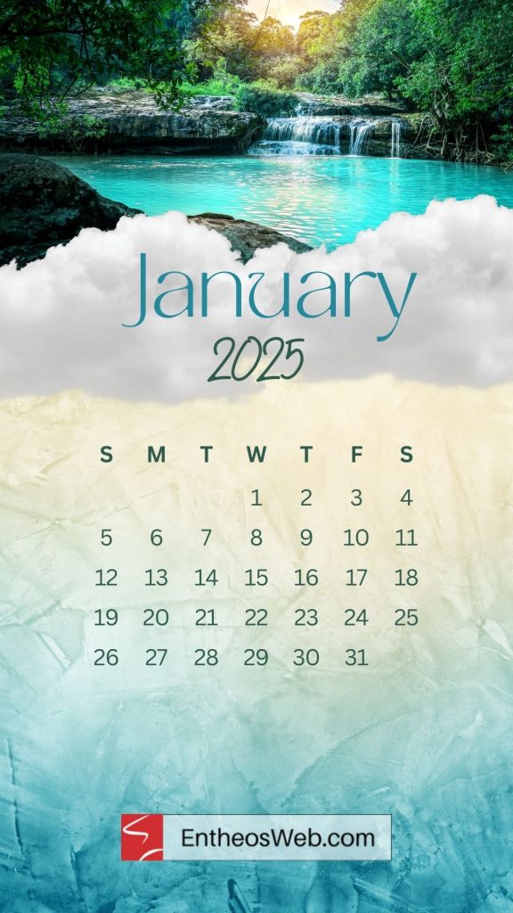 January 2025 calendar phone wallpaper