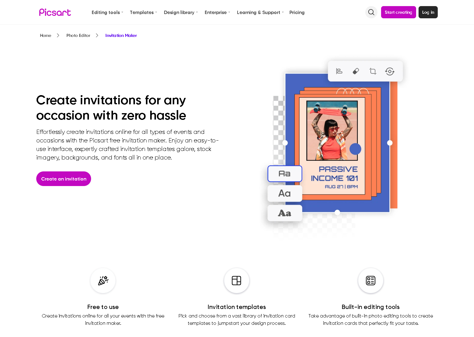 Picsart invitation maker