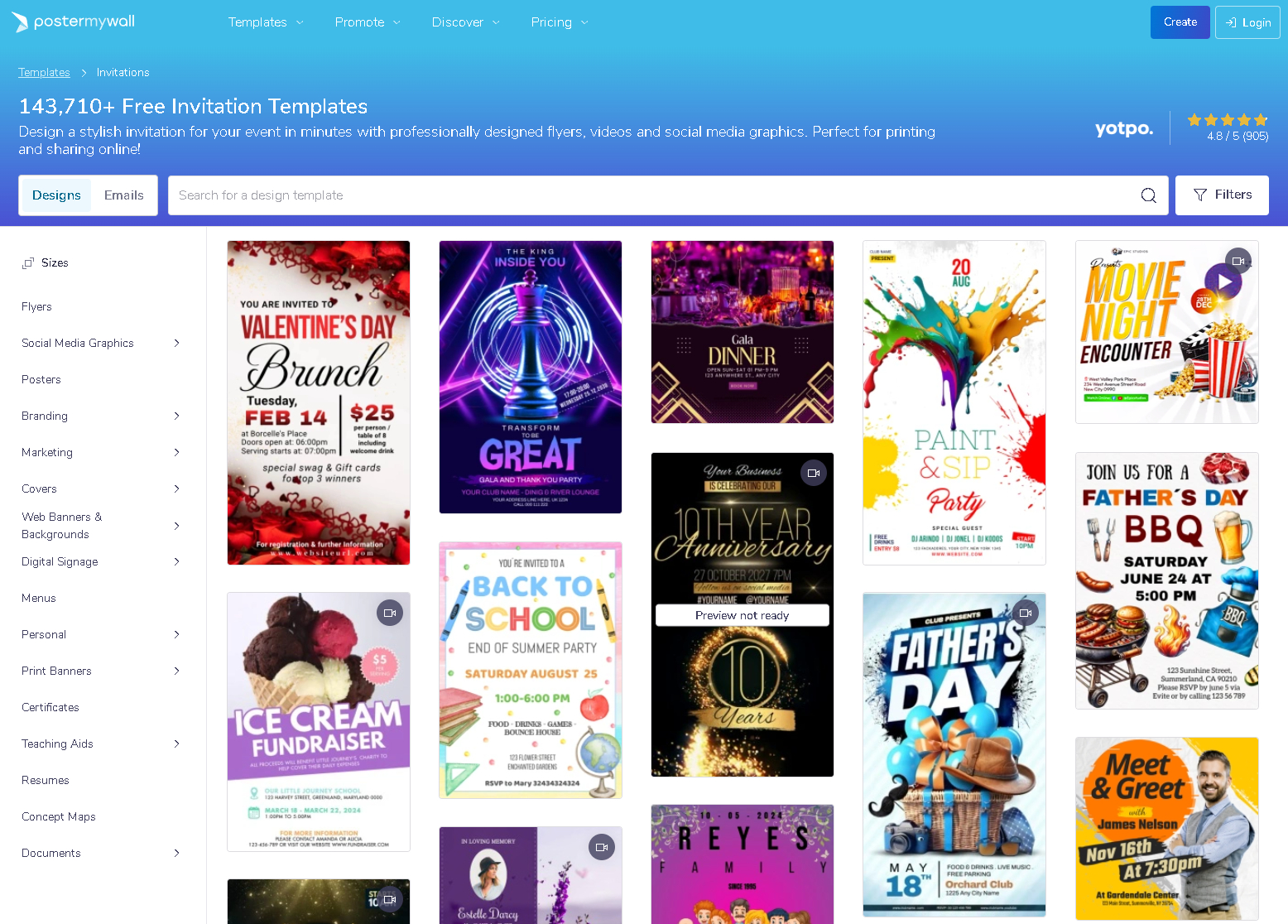 Postermywall invitation templates