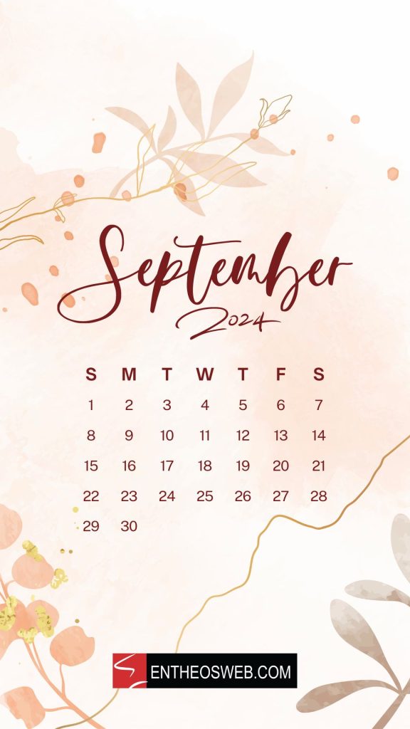 September 2024 calendar phone wallpaper