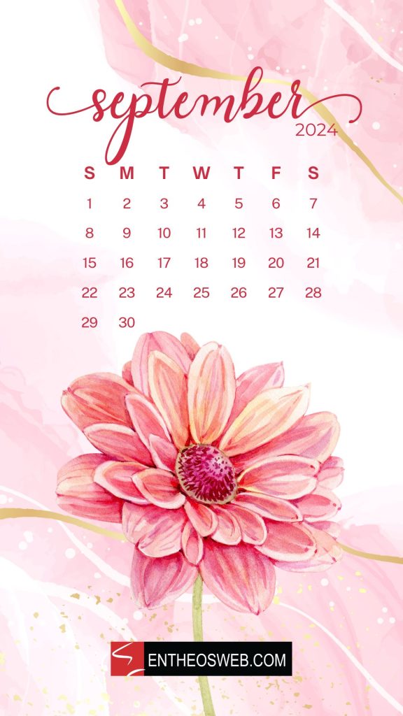 September 2024 calendar phone wallpaper