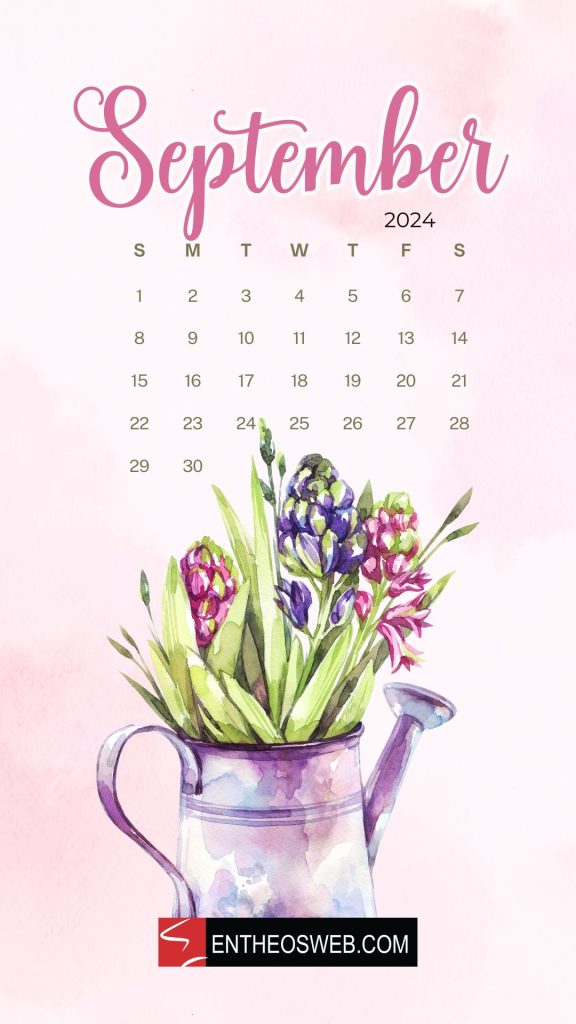 September 2024 calendar phone wallpaper