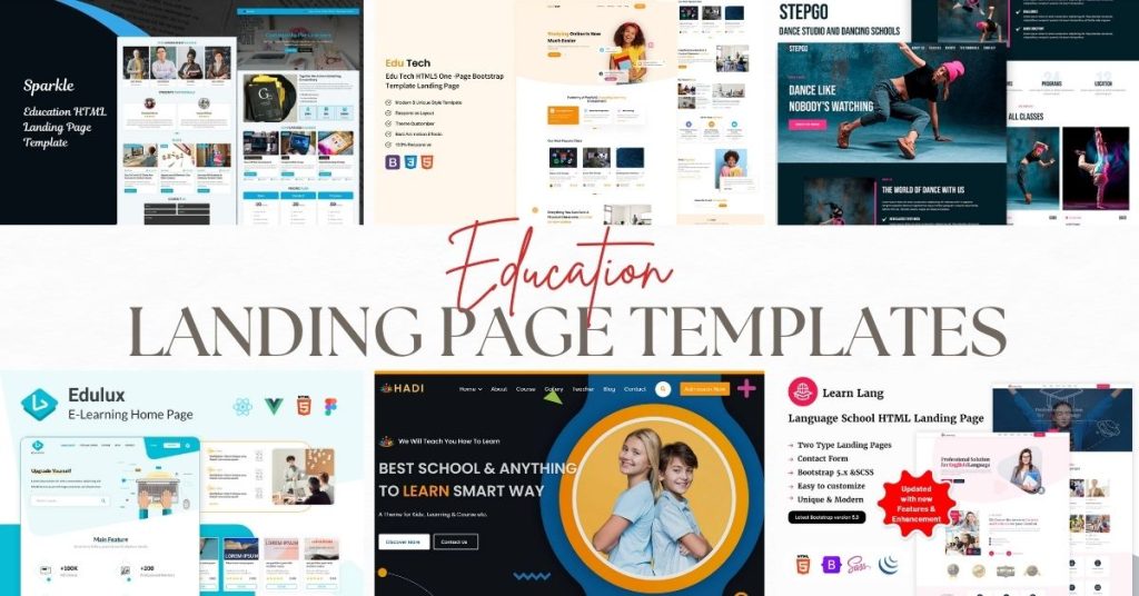 Education Landing Page Templates for Stunning Courses Presentations ...