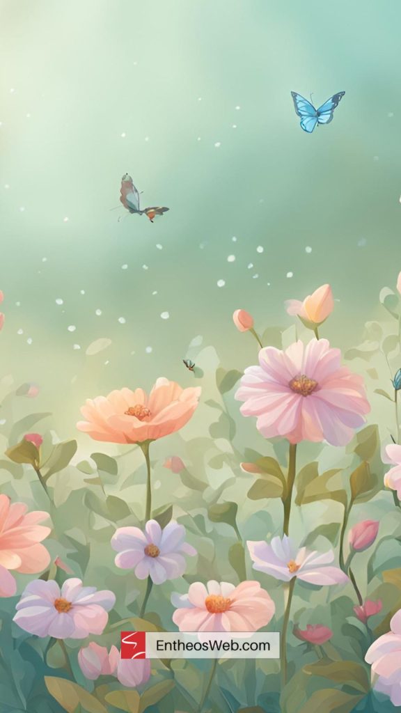 Watercolor flower phone wallpaper