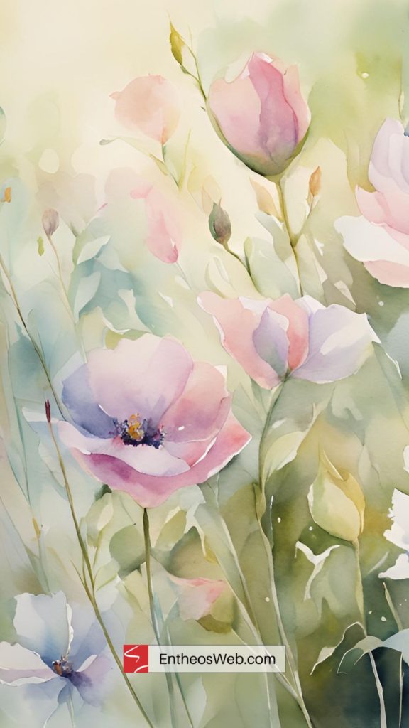 Watercolor flower phone wallpaper