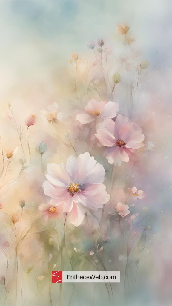 Watercolor flower phone wallpaper