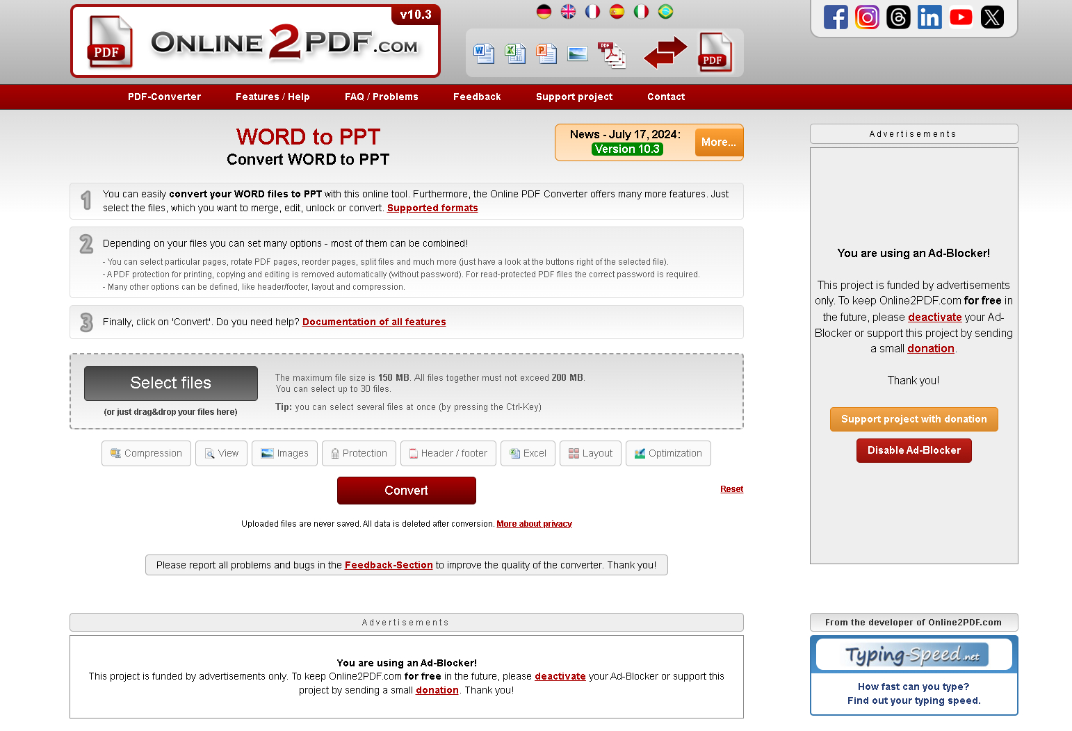 Online2pdf word to ppt converter