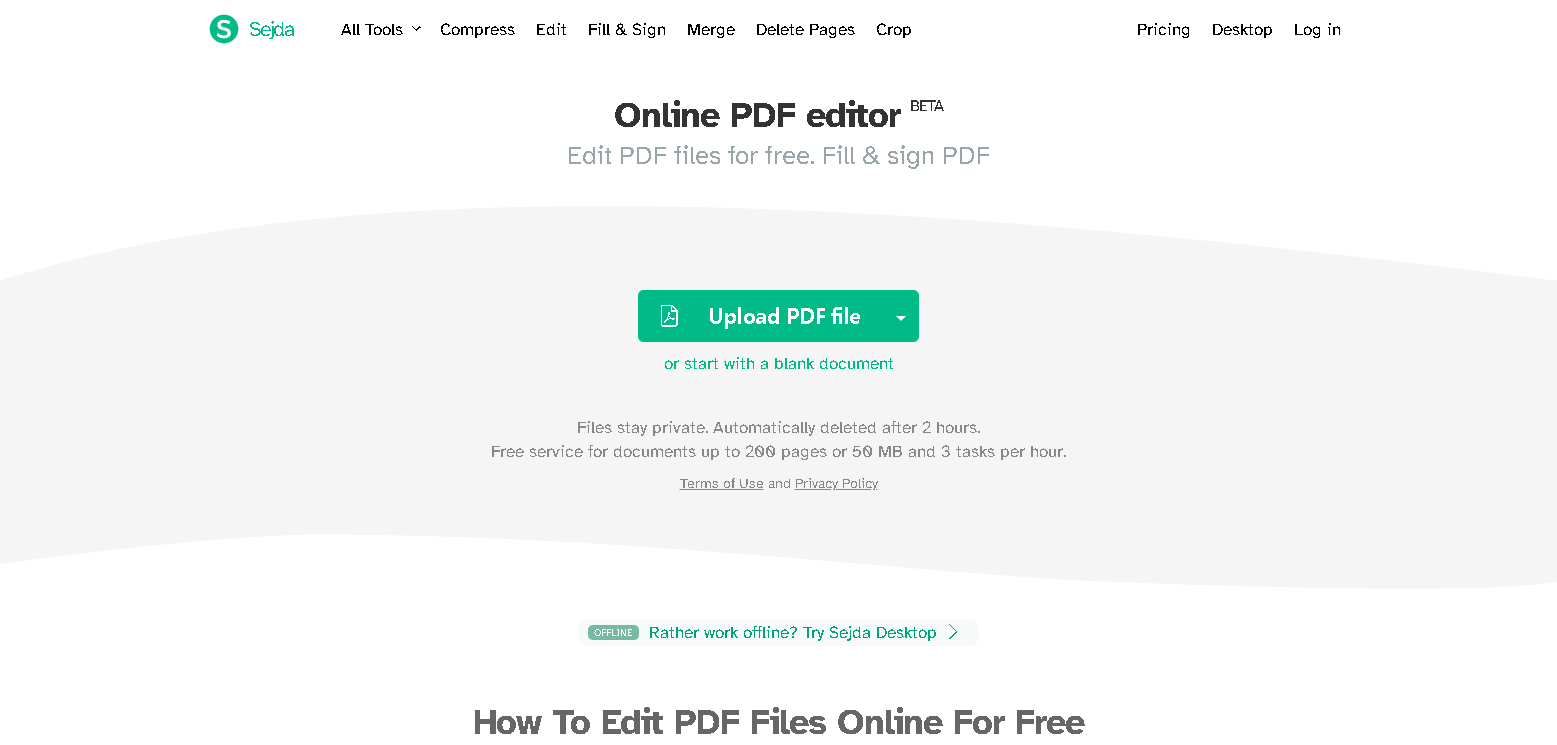 Sejda pdf editor