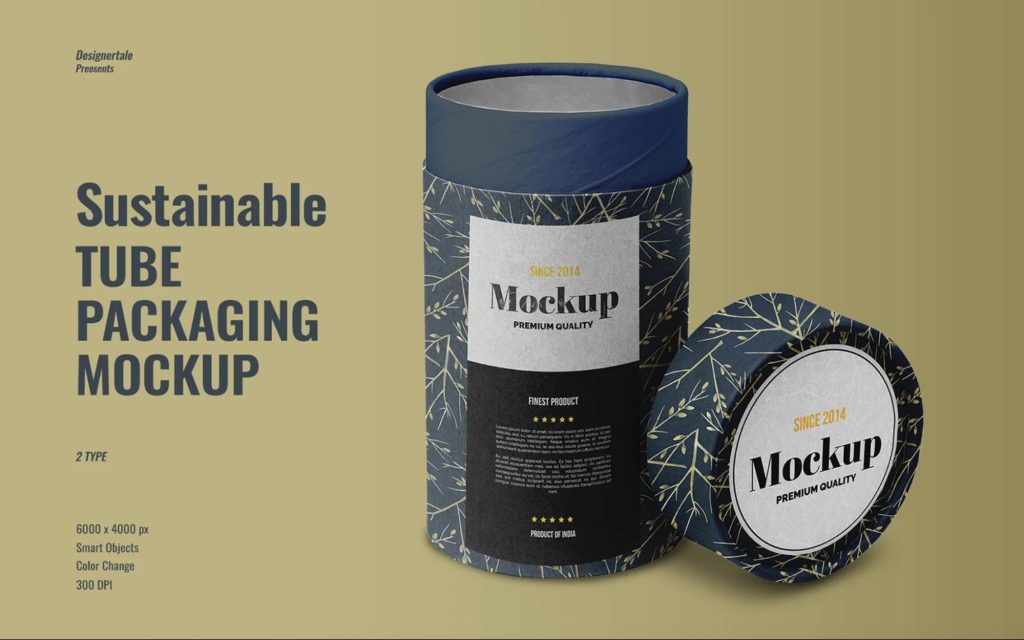 Sustainable tube packaging mockup product mockup