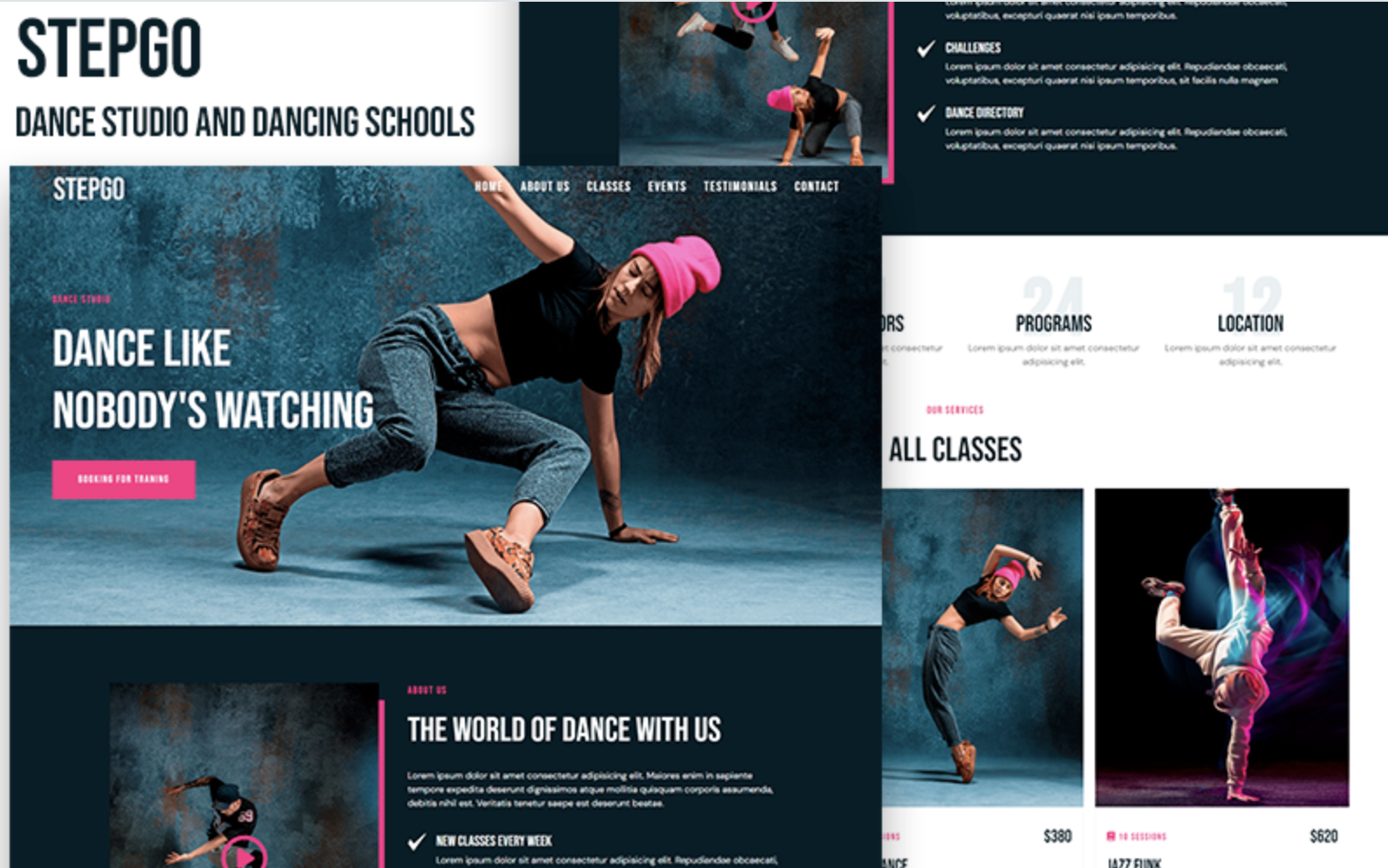 Stepgo   dance studio  dancing schools html5 landing page