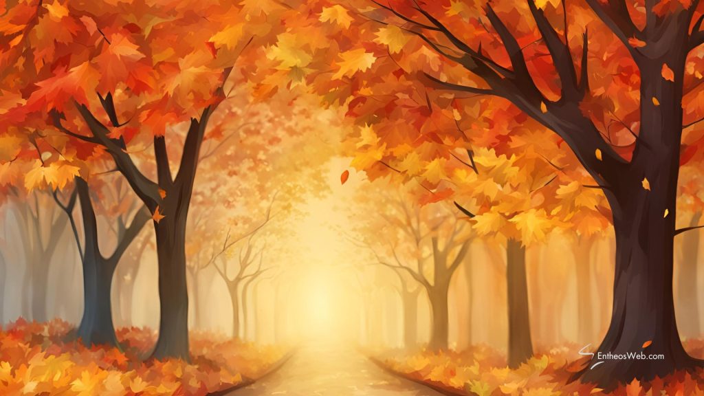 Autumn trees wallpaper background