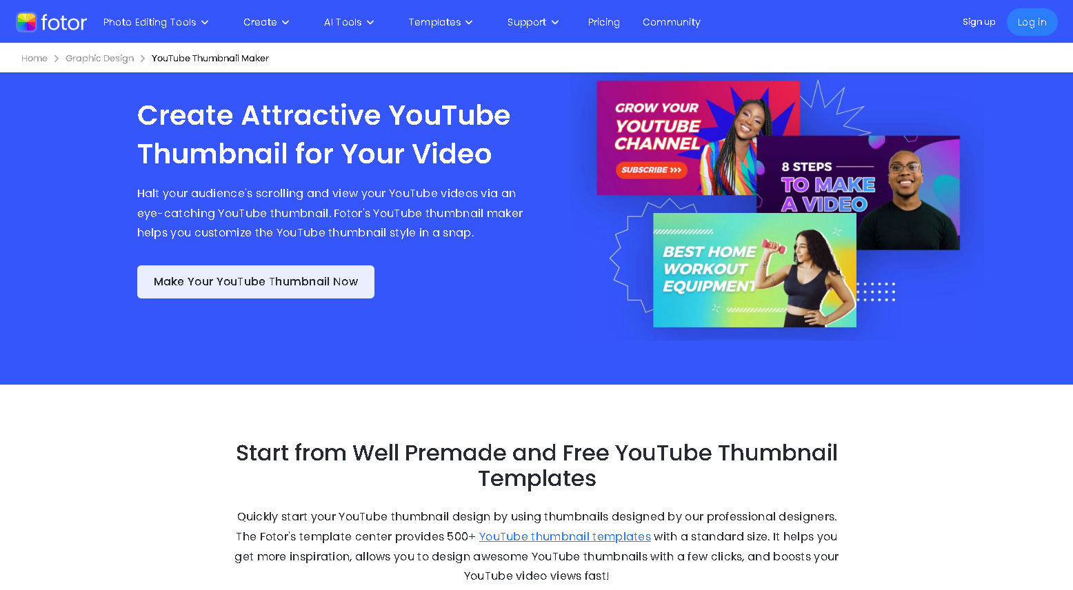 Fotor youtube thumbnail maker
