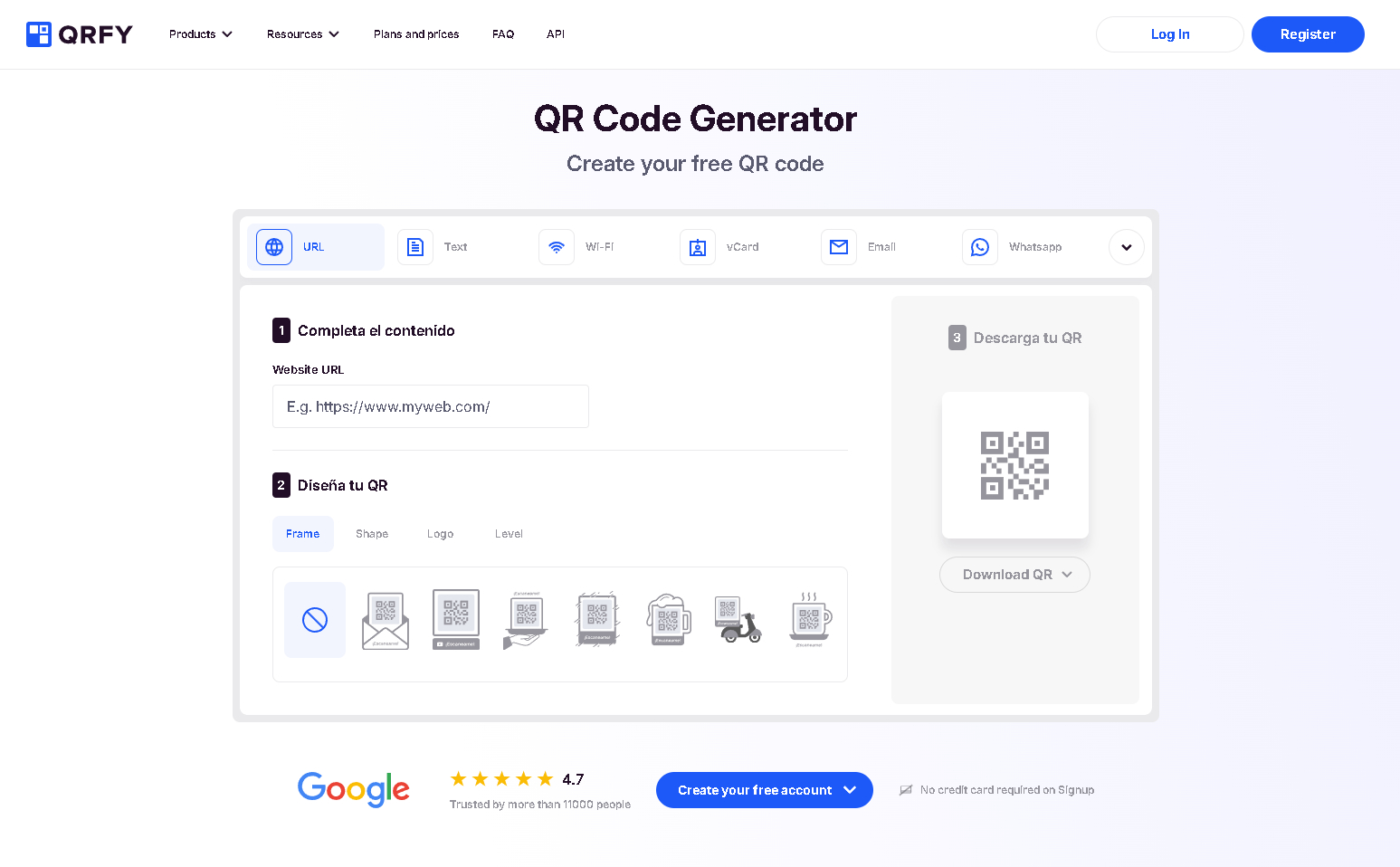 Qrfy qr code generator