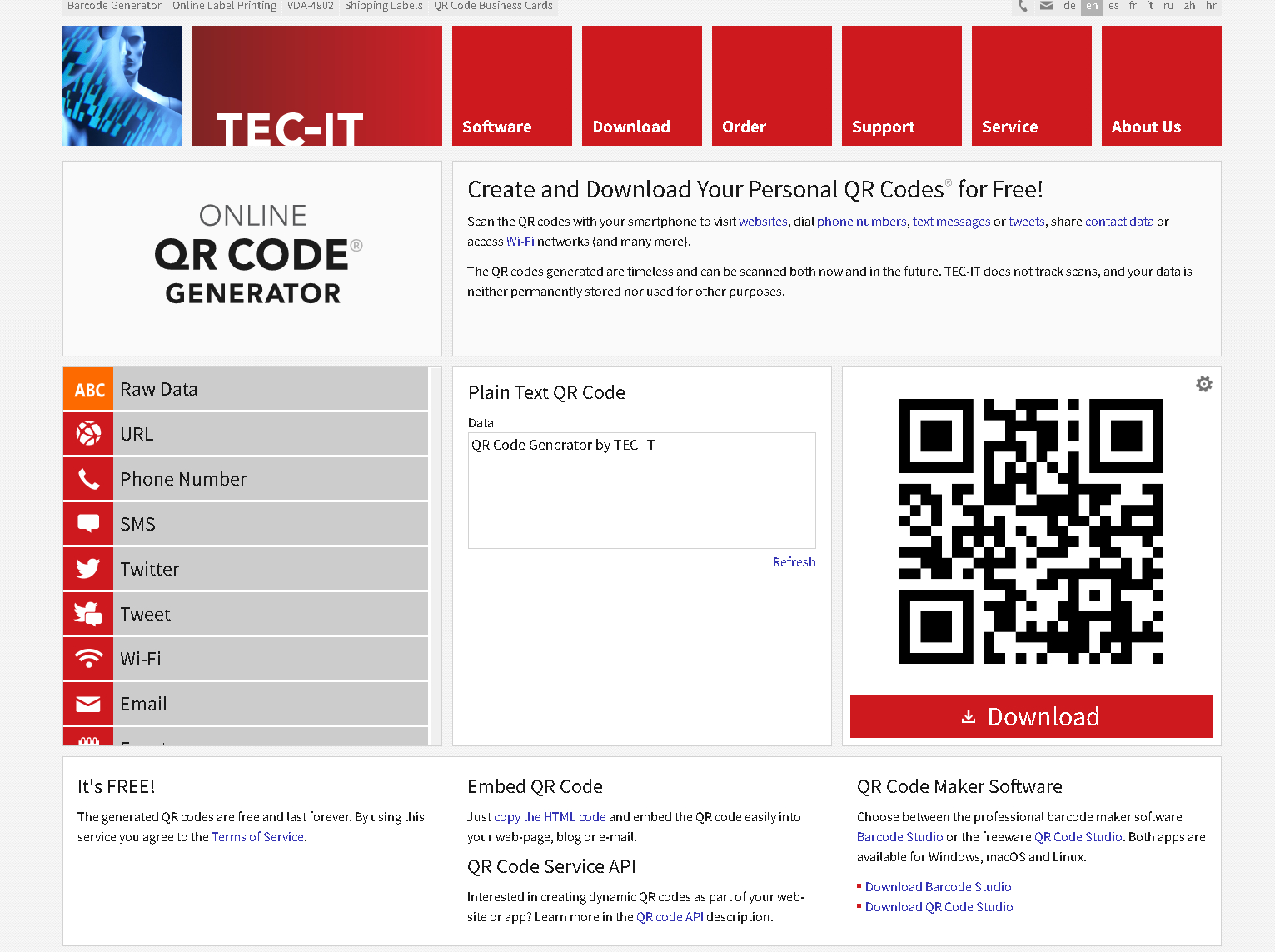 Tec it qr code generator