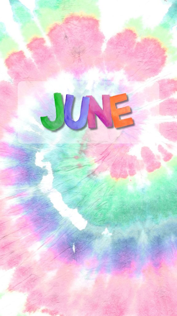 June phone wallpaper background tie  dye pastels colorful
