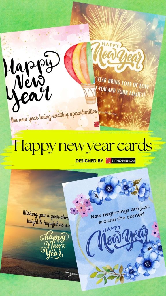 Happy new year cards pin image