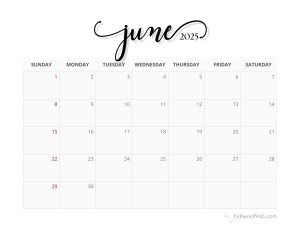2025 Monthly Calendar – Black and White | EntheosWeb