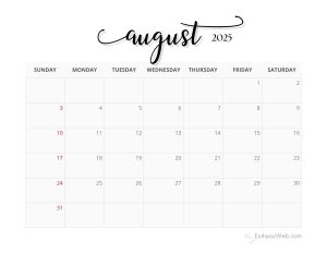 2025 Monthly Calendar – Black and White | EntheosWeb