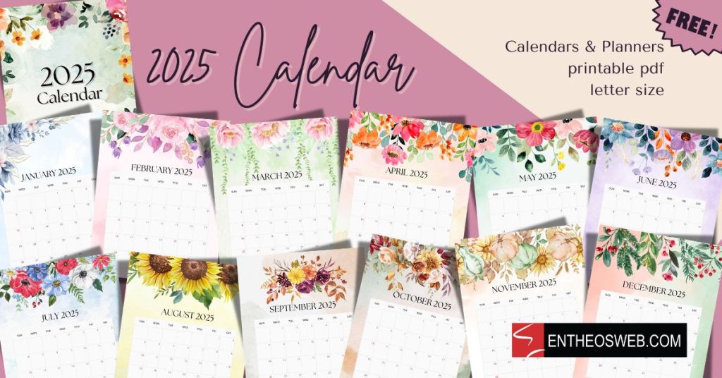 2025 monthly calendar