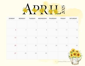 April 2025 Calendar Printables | EntheosWeb