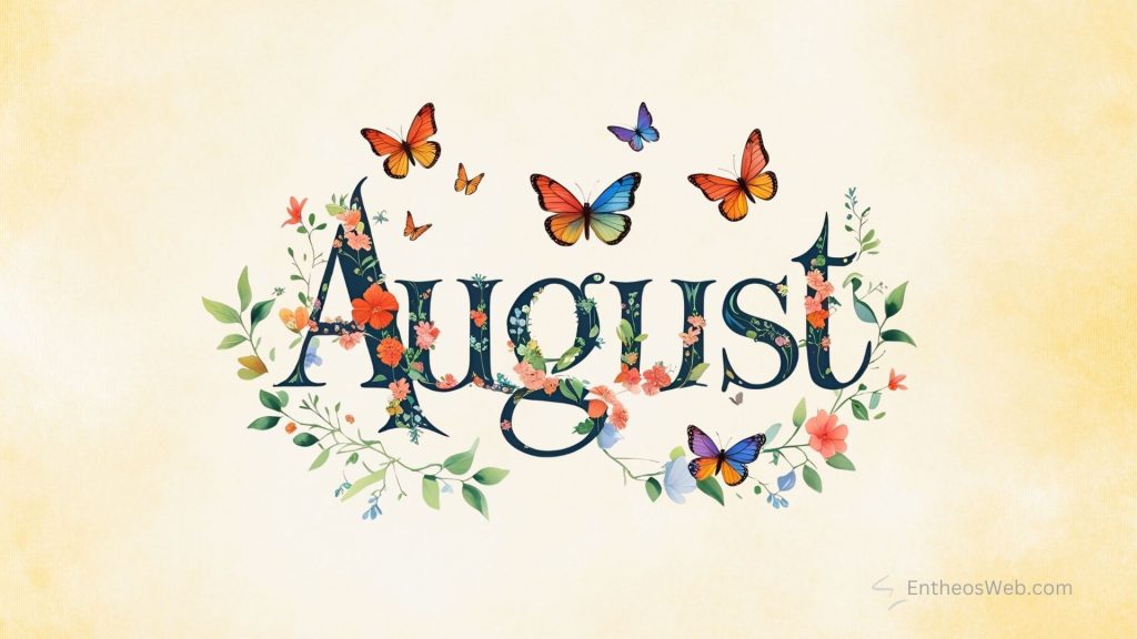August desktop wallpaper flowers and butterflies