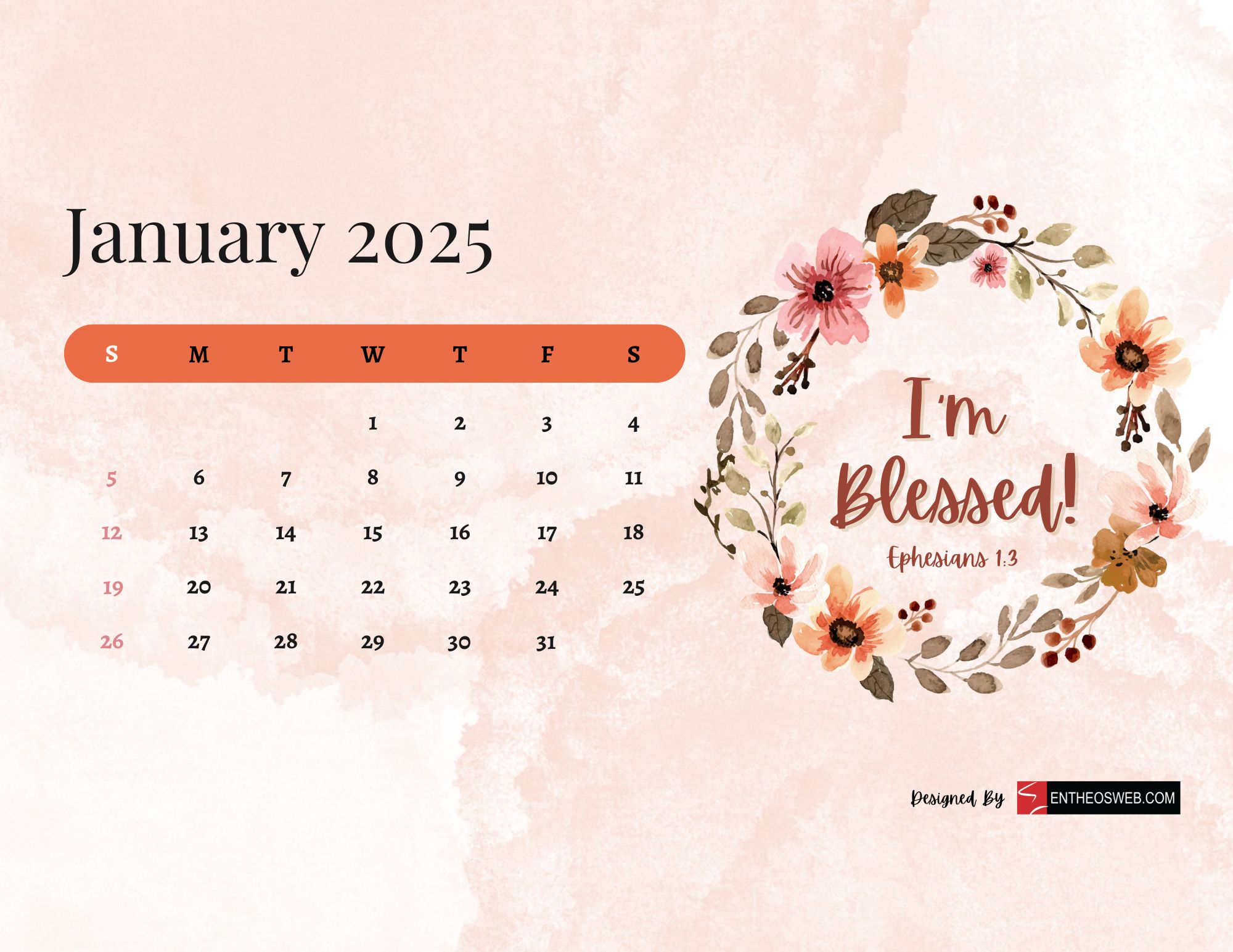 Free 2025 Christian Calendar Printable PDF | EntheosWeb