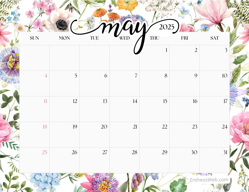 May 2025 Calendar Printables EntheosWeb