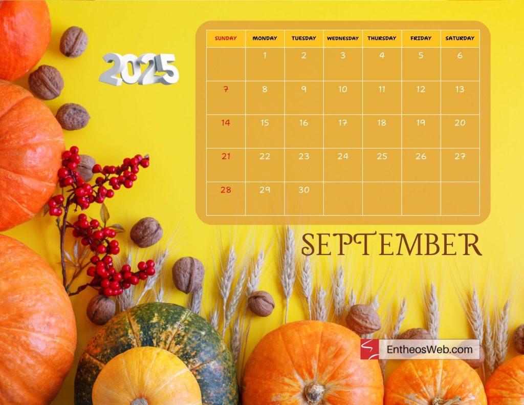 September 2025 Calendar Printables & Wallpapers EntheosWeb — free download