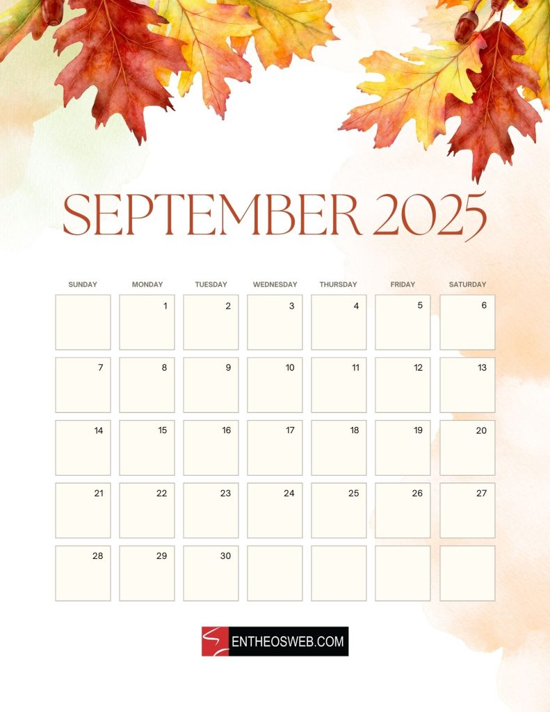 September 2025 Calendar Printables & Wallpapers | EntheosWeb
