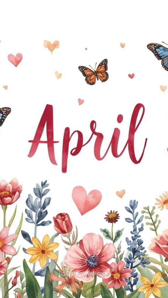 April phone wallpaper butterflies and flowers and hearts | april wallpapers | entheosweb April phone wallpaper