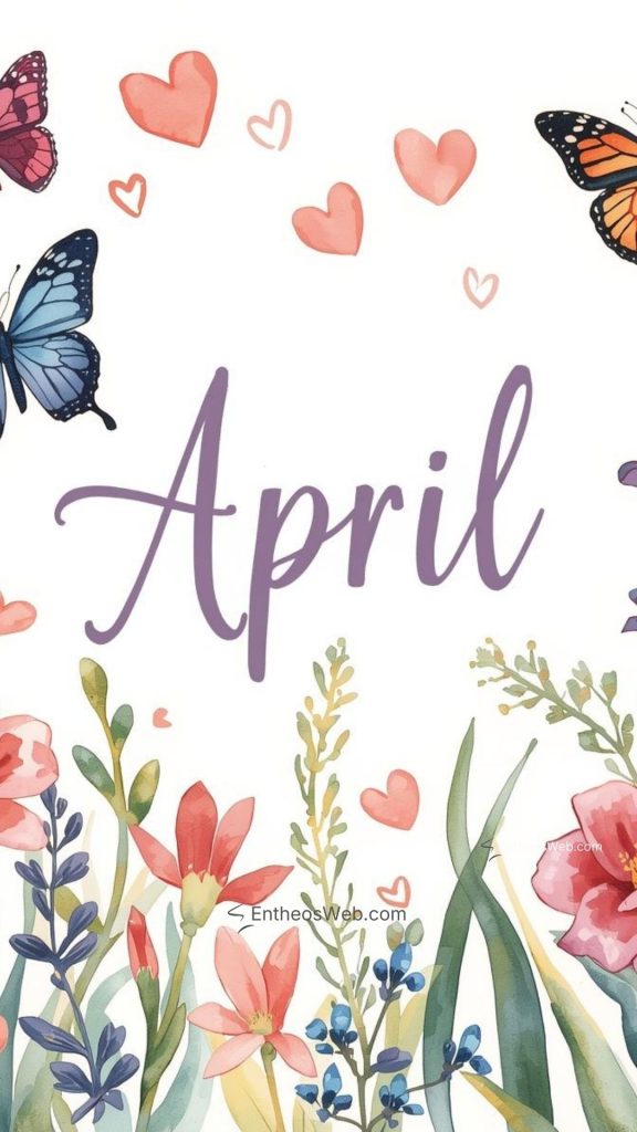 April phone wallpaper butterflies and hearts and flowers | april wallpapers | entheosweb April phone wallpaper