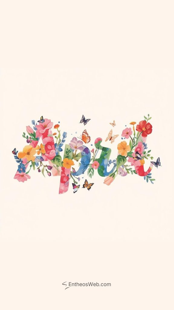 April phone wallpaper floral typography | april wallpapers | entheosweb April phone wallpaper