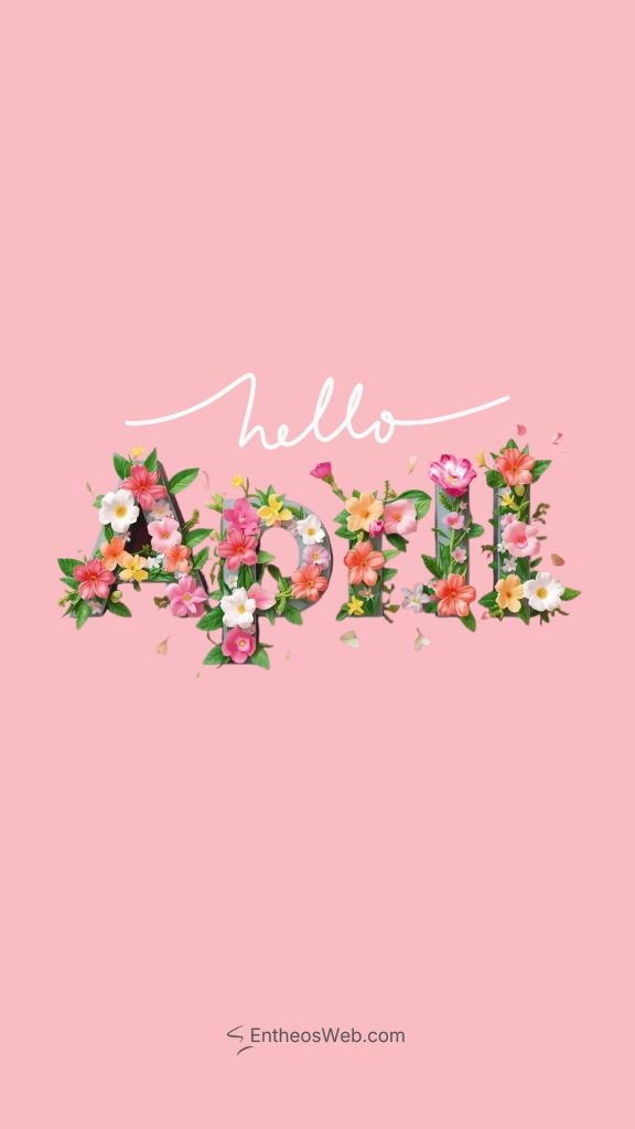 Hello april phone wallpaper 3d flowers pink background | april wallpapers | entheosweb Hello april phone wallpaper