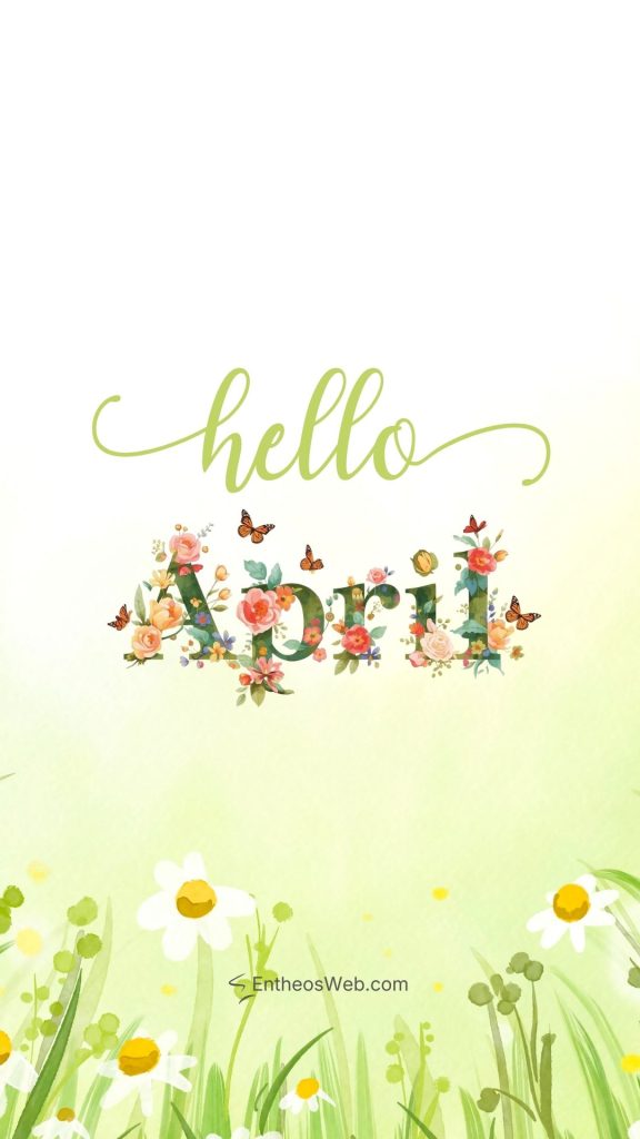 Hello april phone wallpaper butteflies and flowers | april wallpapers | entheosweb Hello april phone wallpaper